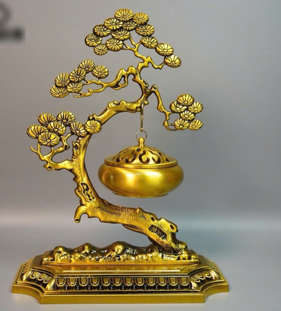  Xông trầm hương treo cây tùng bằng đồng cao cấp BKMECN-9231 