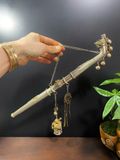  Điếu đồng họa tiết tiết Di Lặc tráng bạc 