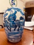  Bình sứ cổ họa tiết quan cưỡi kì lân vẽ tay cao BKCECN-9364 