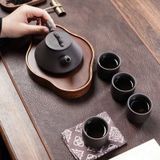  Bộ ấm chén tử sa họa tiết trơn trơn BKCECN-9375 