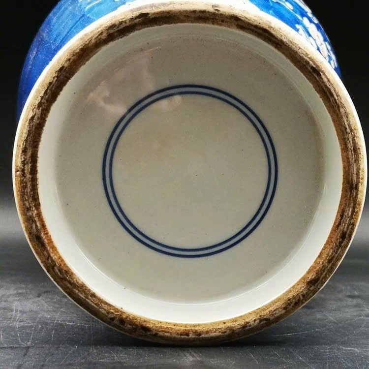  Bình gốm sưu tầm màu xanh họa tiết hoa đào BKCECN-9377 