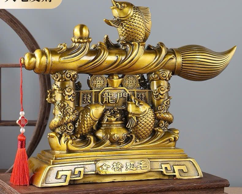  Bút thư pháp phong thủy bằng đồng đúc 