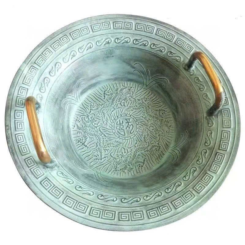  Chậu đồng sưu tầm xưa lành tít BKMECN-9253 