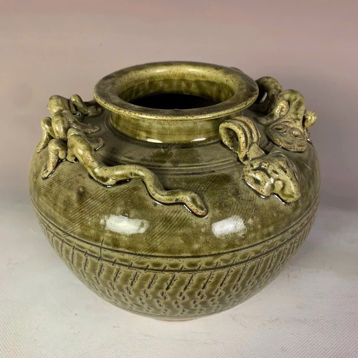  Bình gốm da lươn màu xanh BKCECN-9392 