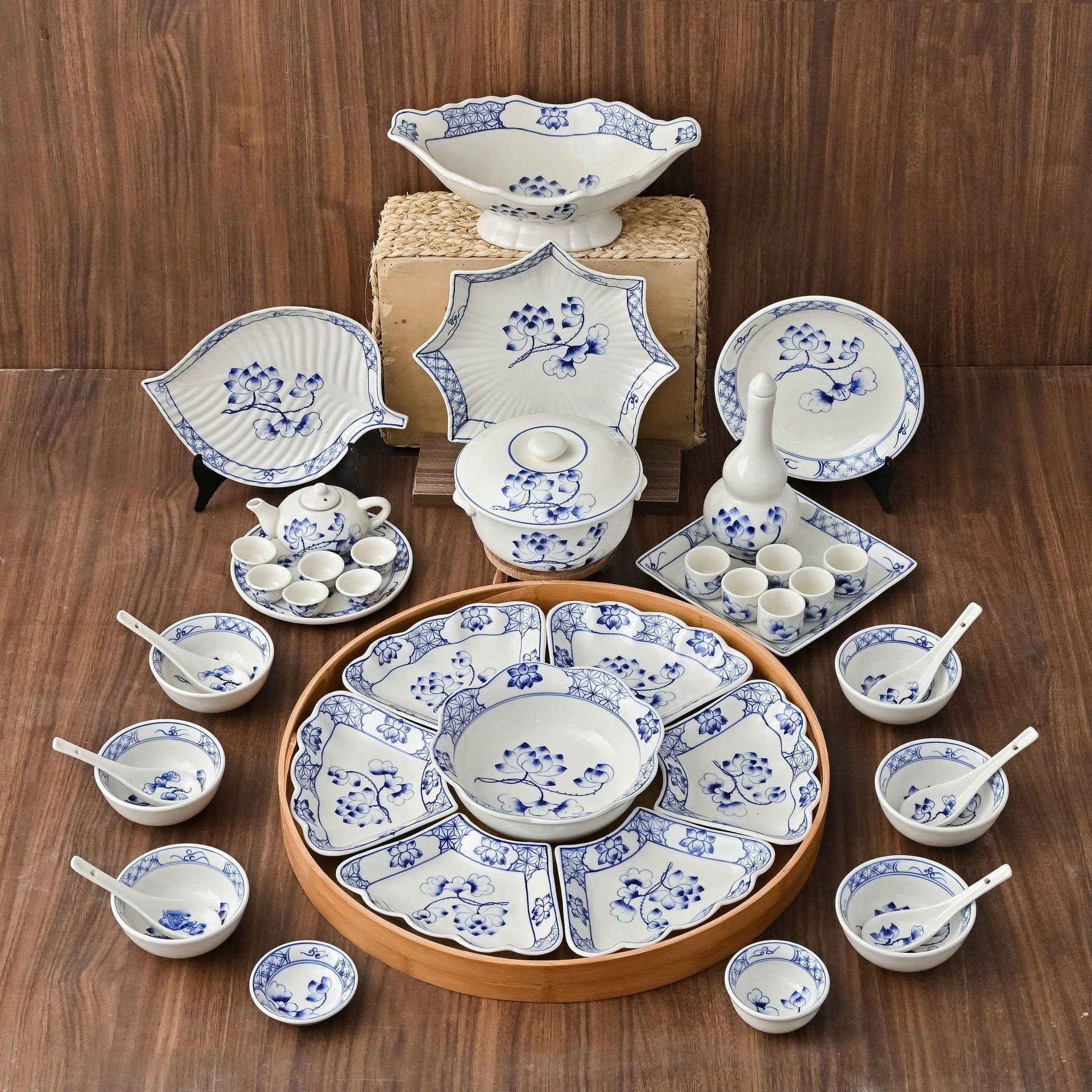  Set Đồ Thờ Gia Tiên Gốm Sứ Bát Tràng cao cấp 