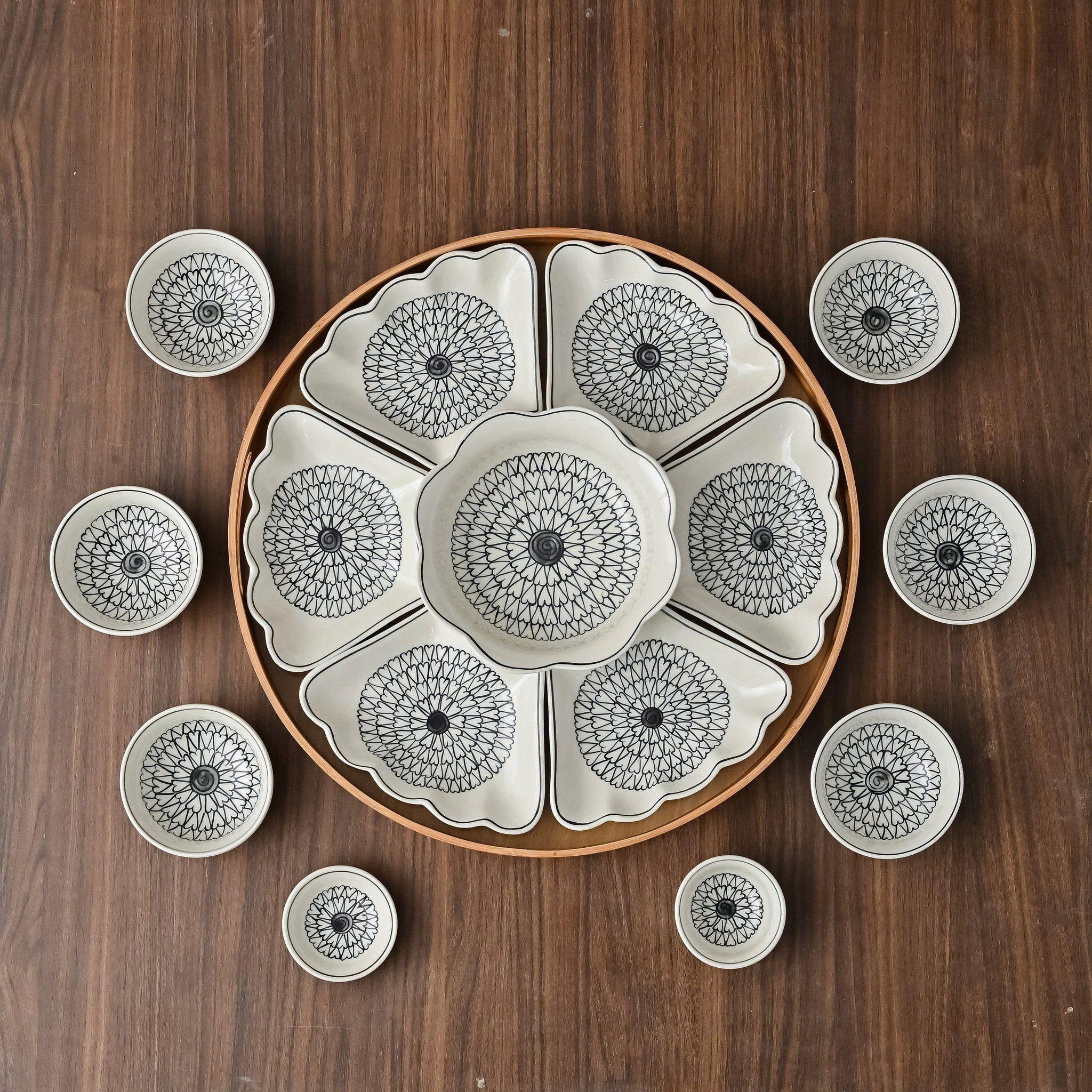  Set Đồ Thờ Gia Tiên Gốm Sứ Bát Tràng họa tiết vòng xoắn 