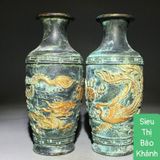  Cặp bình đồng rồng phượng cổ BKMECN-9297 