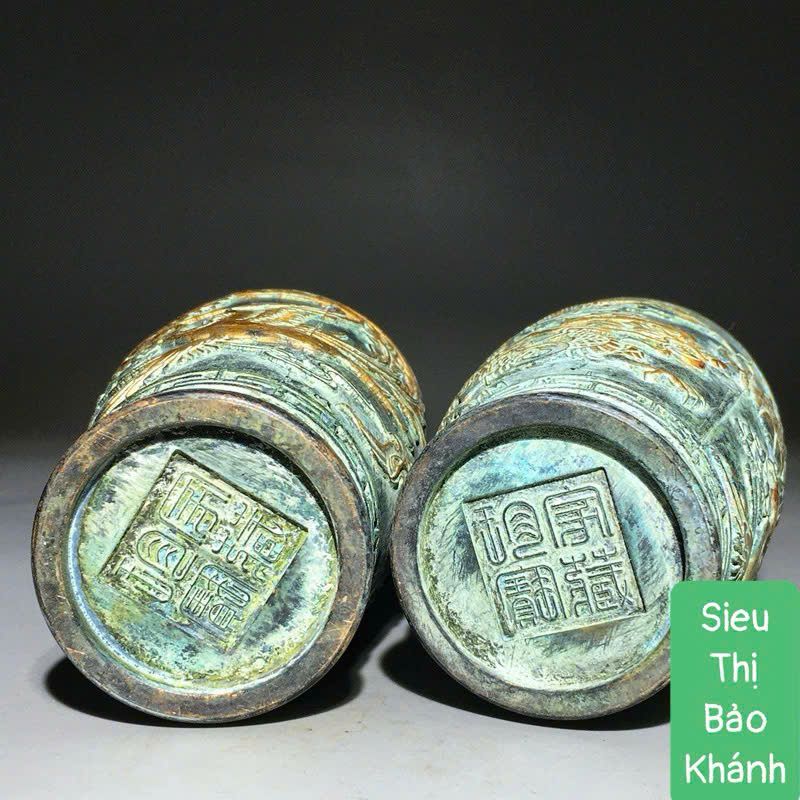  Cặp bình đồng rồng phượng cổ BKMECN-9297 