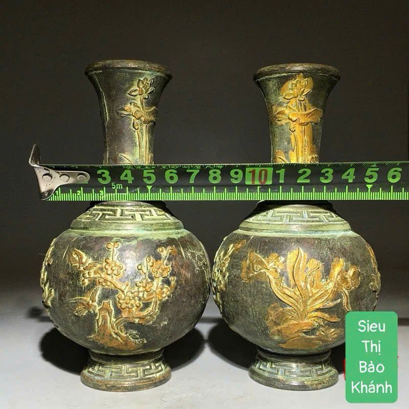  Cặp bình đồng rồng phượng sưu tầm BKMECN-9296 