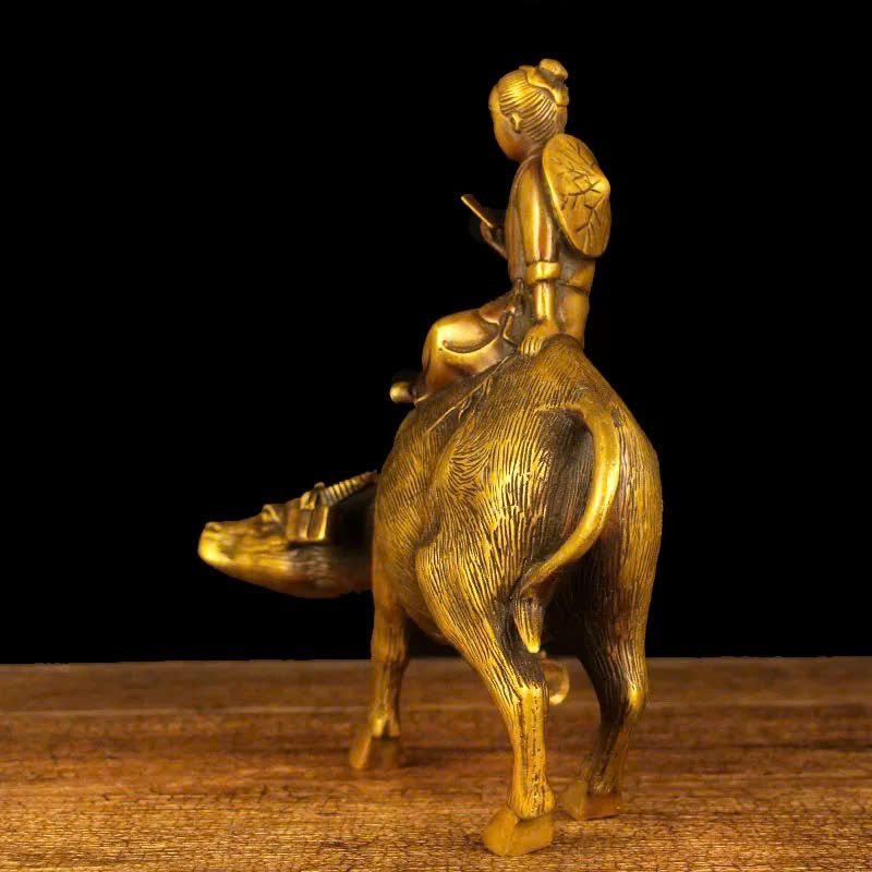  Tượng Tiểu đồng chăn trâu đọc sách bằng đồng BKMECN-9305 