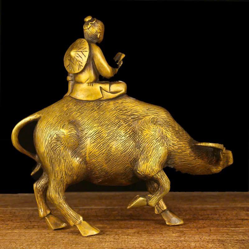  Tượng Tiểu đồng chăn trâu đọc sách bằng đồng BKMECN-9305 