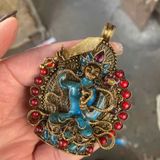  Mặt phật mạ vàng thủ công Nepan cổ sưu tầm BKMECN-9307 