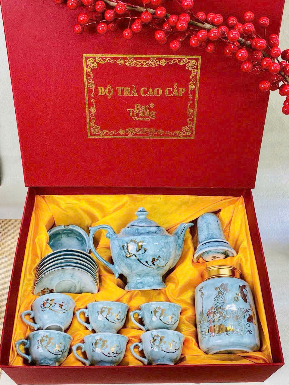  Bô âm chén Bát Tràng in chữ vàng kim BKCEVN-8247 