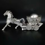  Ngựa đồng tài lộc kéo thỏi vàng BKMECN-9323 