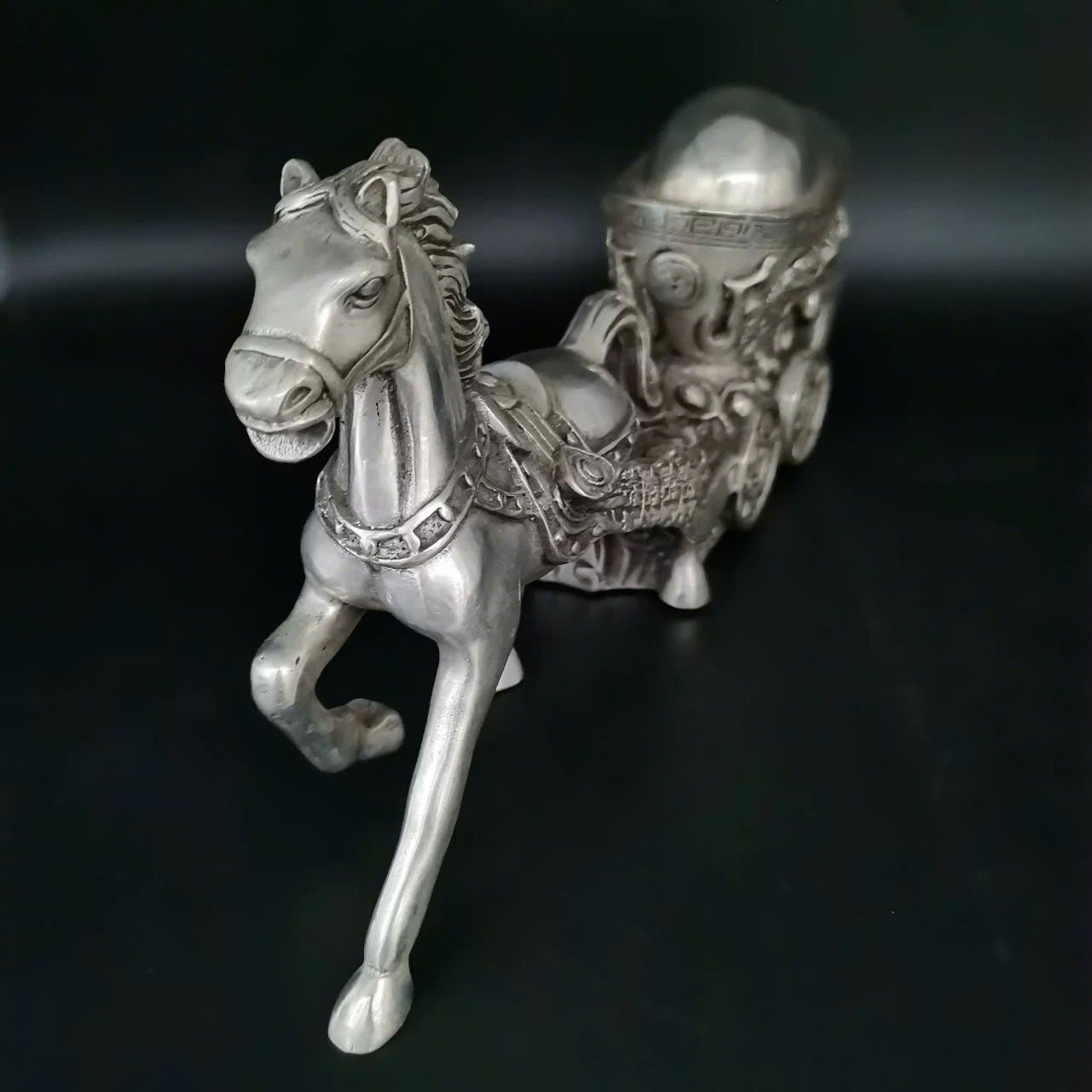  Ngựa đồng tài lộc kéo thỏi vàng BKMECN-9323 