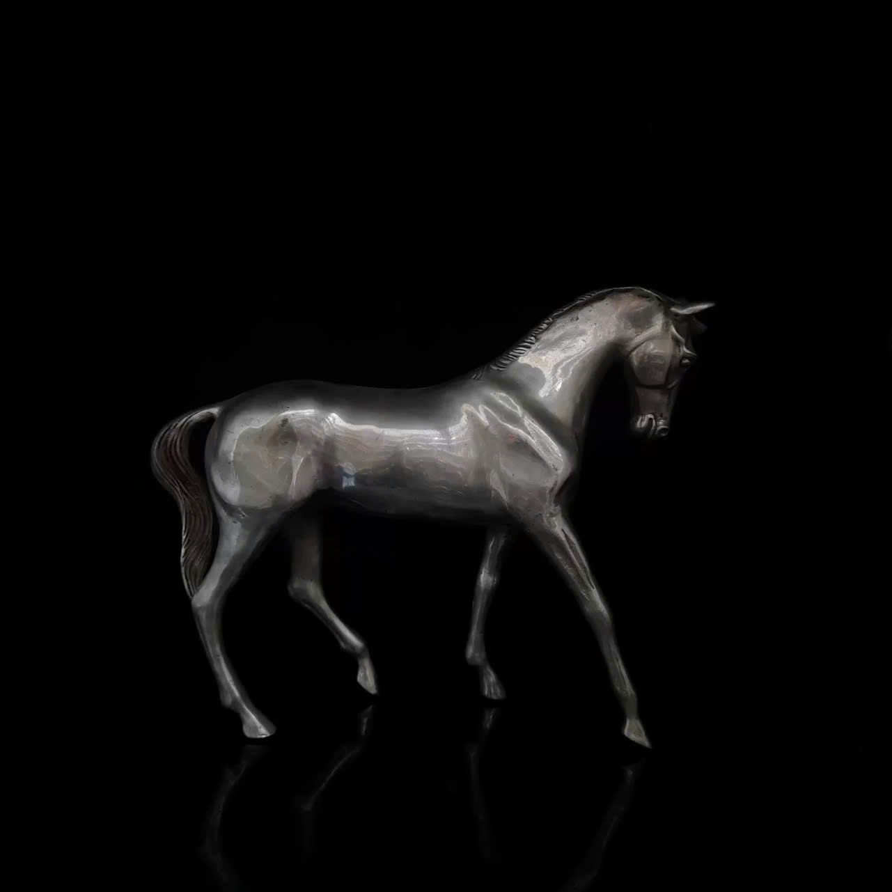  Tượng ngựa đồng mạ bạc BKMECN-9322 