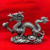  Tượng Rồng đồng vờn ngọc bằng đồng mạ bạc BKMECN-9320 