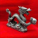  Tượng Rồng đồng vờn ngọc bằng đồng mạ bạc BKMECN-9320 