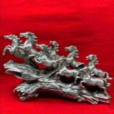  Tượng Bát Mã Phi Thiên đồng mạ bạc BKMECN-9320 