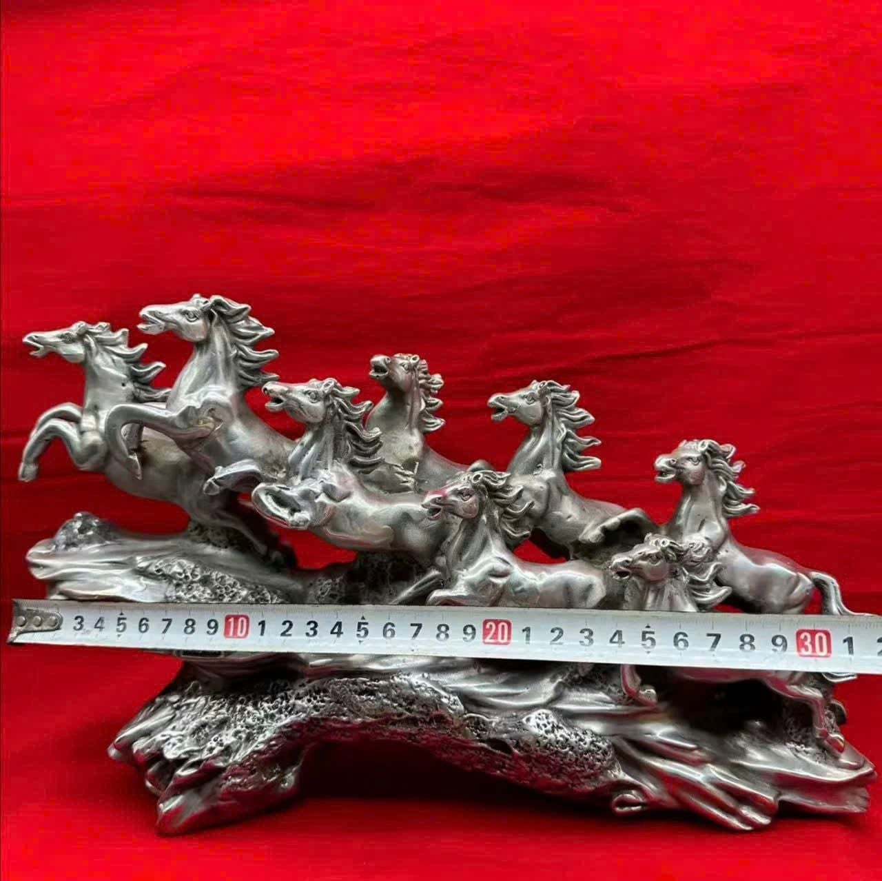  Tượng Bát Mã Phi Thiên đồng mạ bạc BKMECN-9320 