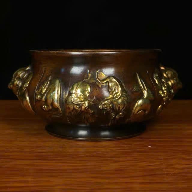  Bát Tụ Bảo 12 con giáp Bằng Đồng BKMECN-9316 