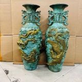  Cặp lục bình đồng rồng phượng BKMECN-9338 