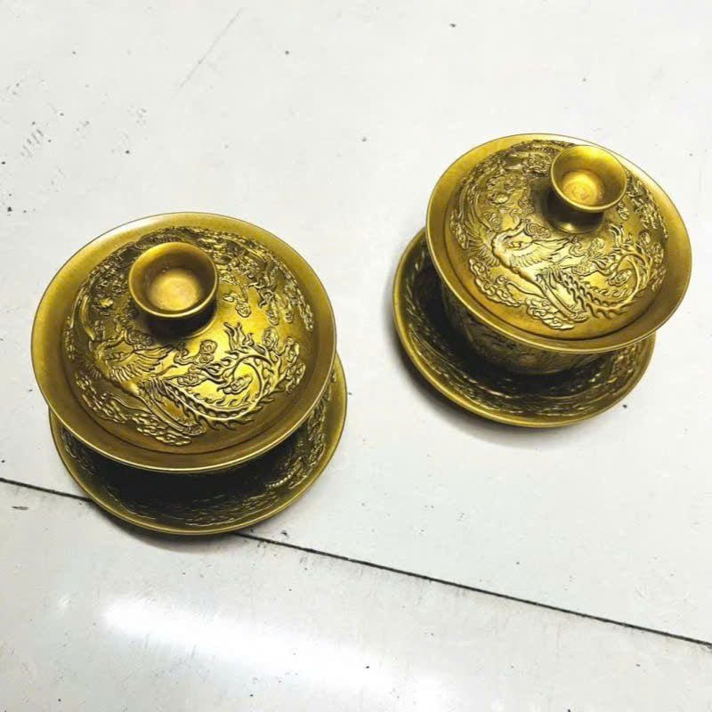  Cặp tách trà đồng rồng phượng BKMECN-9341 
