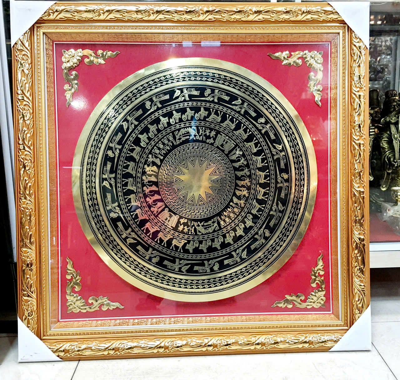  Tranh trống đồng bằng đồng BKMECN-9333 