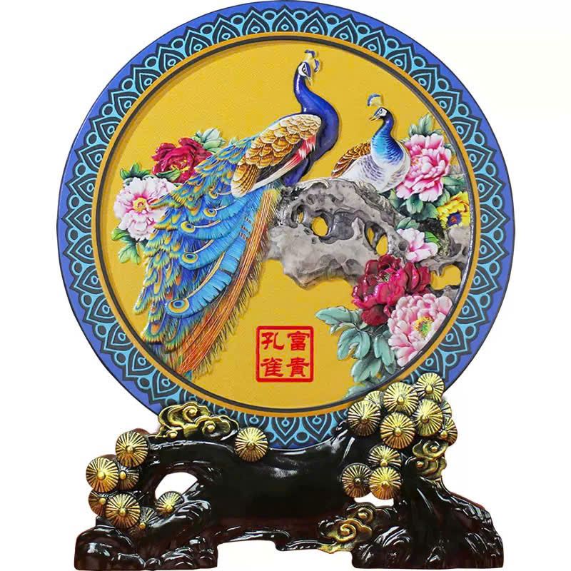  Đĩa cảnh than hoạt tính làm sách không khí tự nhiên họa tiết chim BKCEVN-8252 