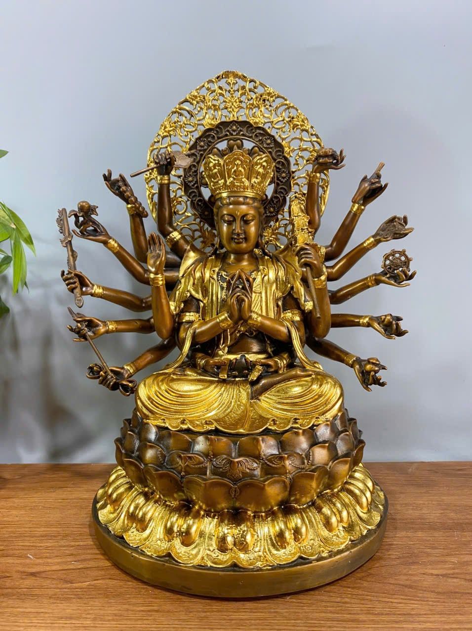  Tượng Phật Chuẩn Đề Dát Vàng BKMECN-9360 