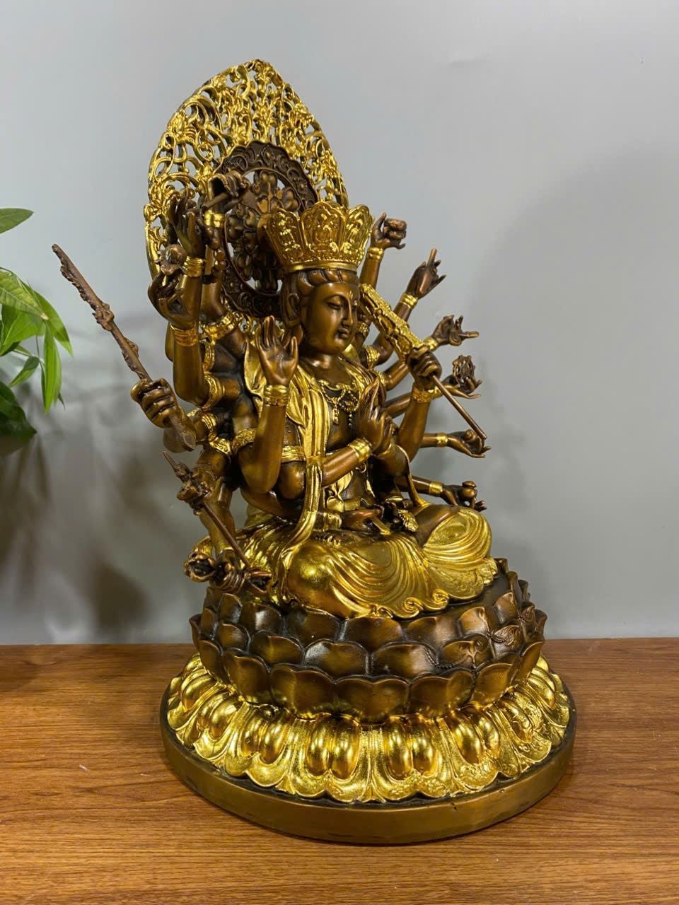  Tượng Phật Chuẩn Đề Dát Vàng BKMECN-9360 