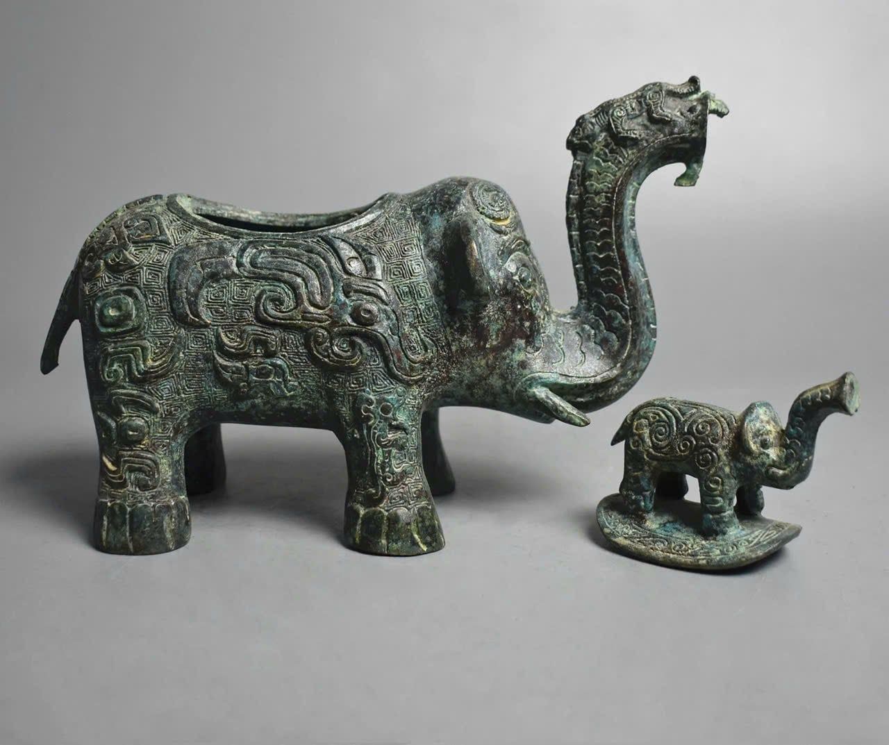  Bình đồng hình voi xưa BKMECN-9352 