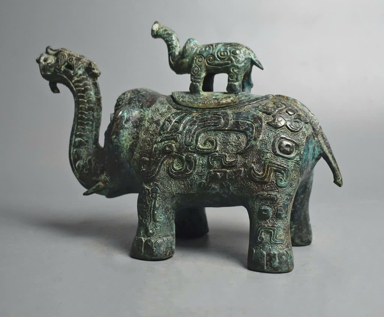  Bình đồng hình voi xưa BKMECN-9352 