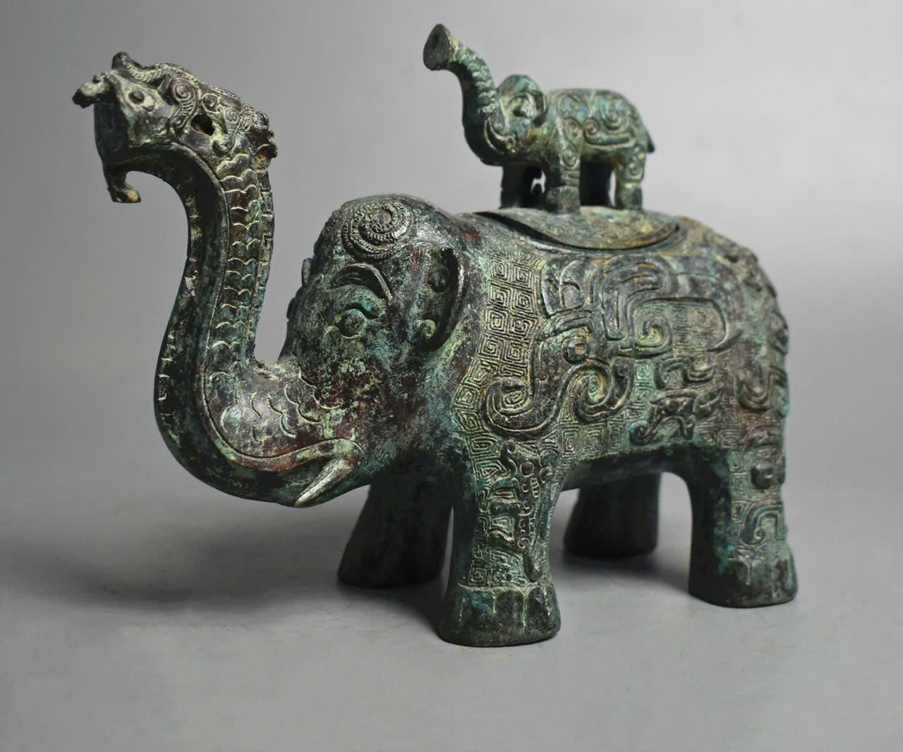  Bình đồng hình voi xưa BKMECN-9352 