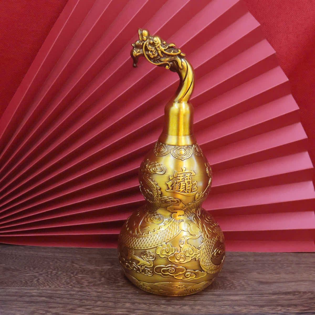  Hồ lô phong thuỷ đồng hoạ tiết rồng phượng BKMECN-9354 