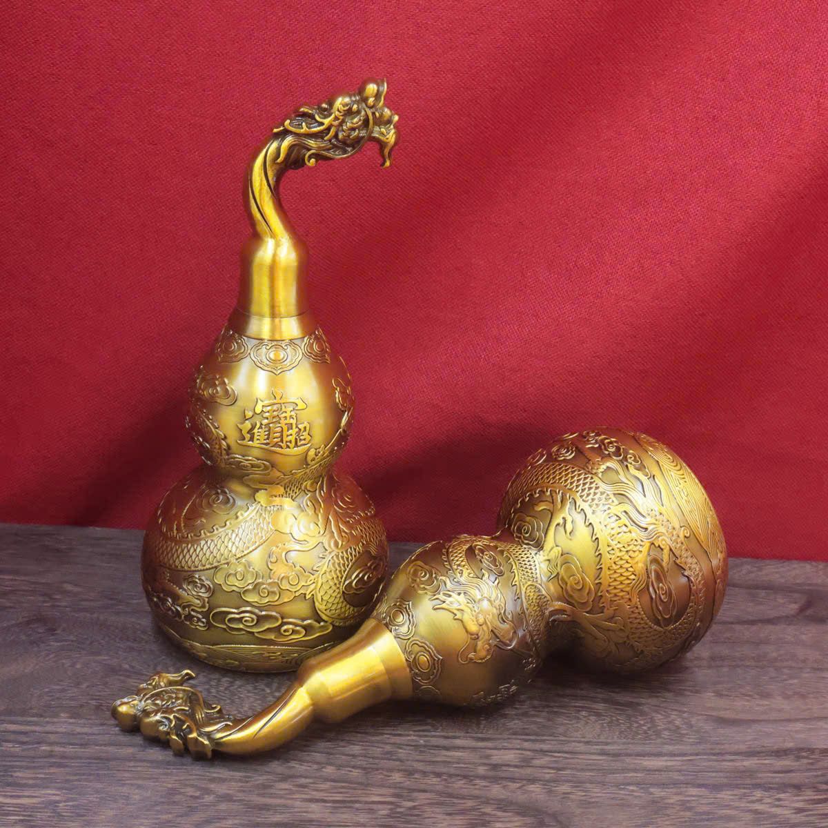  Hồ lô phong thuỷ đồng hoạ tiết rồng phượng BKMECN-9354 