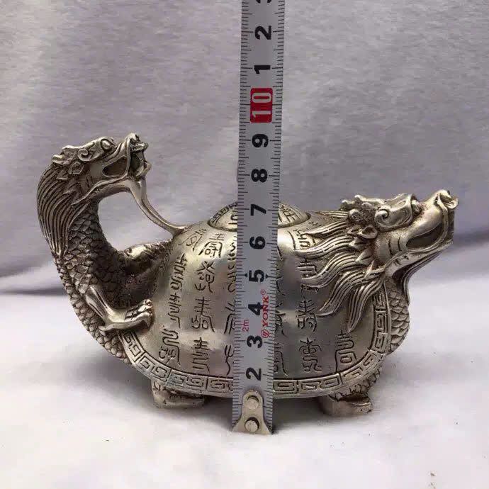  Ấm Rùa Đồng Rồng Mạ Bạc BKMECN-9357 