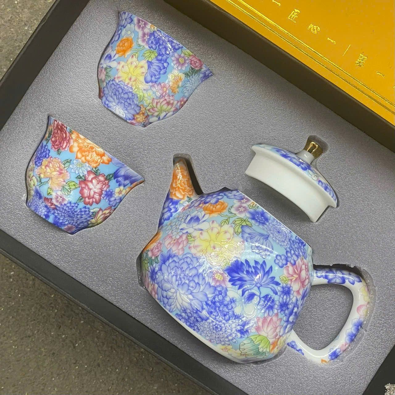  Bộ ấm chén Long ẩn men ngọc BKSTCN-9358 