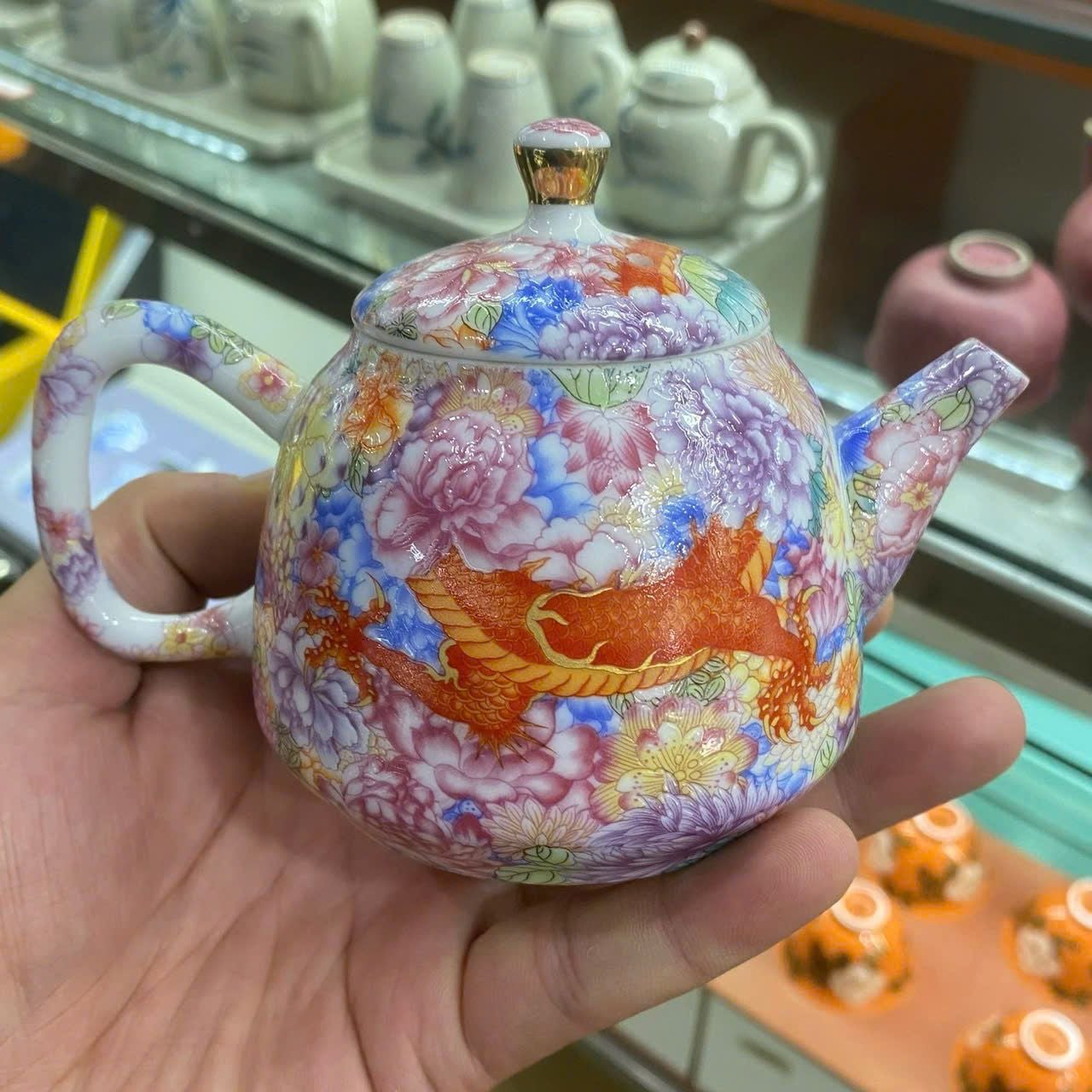  Bộ ấm chén Long ẩn men ngọc BKSTCN-9358 