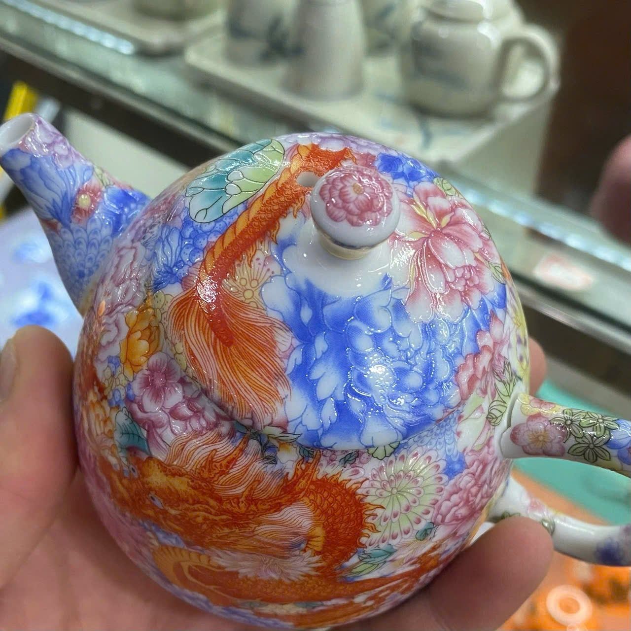  Bộ ấm chén Long ẩn men ngọc BKSTCN-9358 