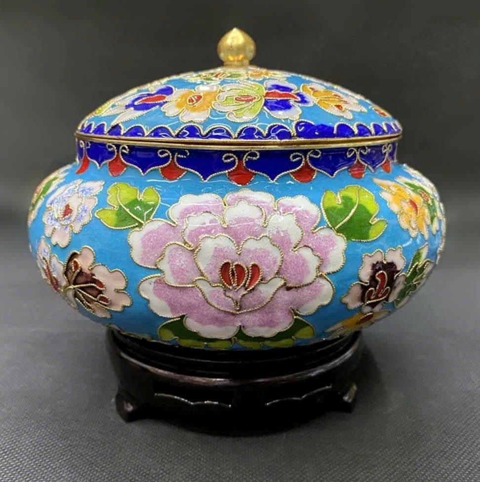  Hũ đồng pháp lam hoa văn cao cấp BKMECN-9363 