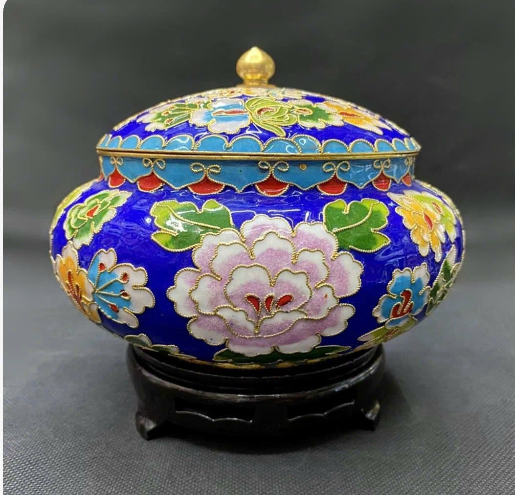  Hũ đồng pháp lam hoa văn cao cấp BKMECN-9363 