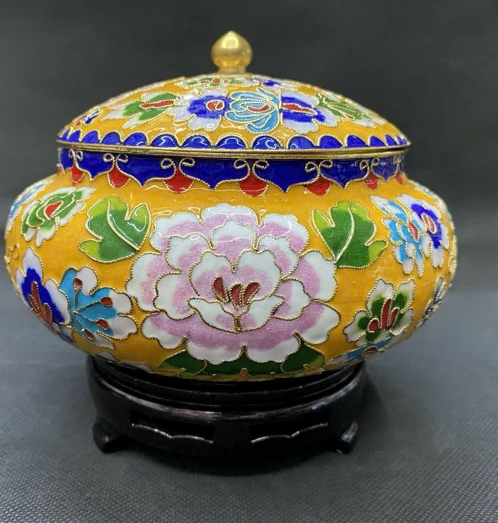  Hũ đồng pháp lam hoa văn cao cấp BKMECN-9363 