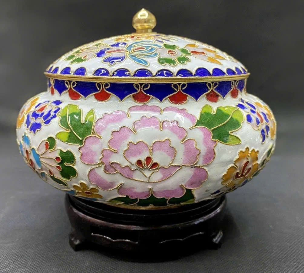  Hũ đồng pháp lam hoa văn cao cấp BKMECN-9363 