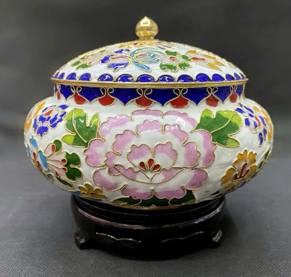  Hũ đồng pháp lam hoa văn cao cấp BKMECN-9363 