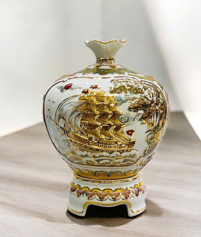  BÌNH HÚT LỘC PHONG THUỶ NỔI MÀU KÈM VÀNG 24K BKCEVN-8254 