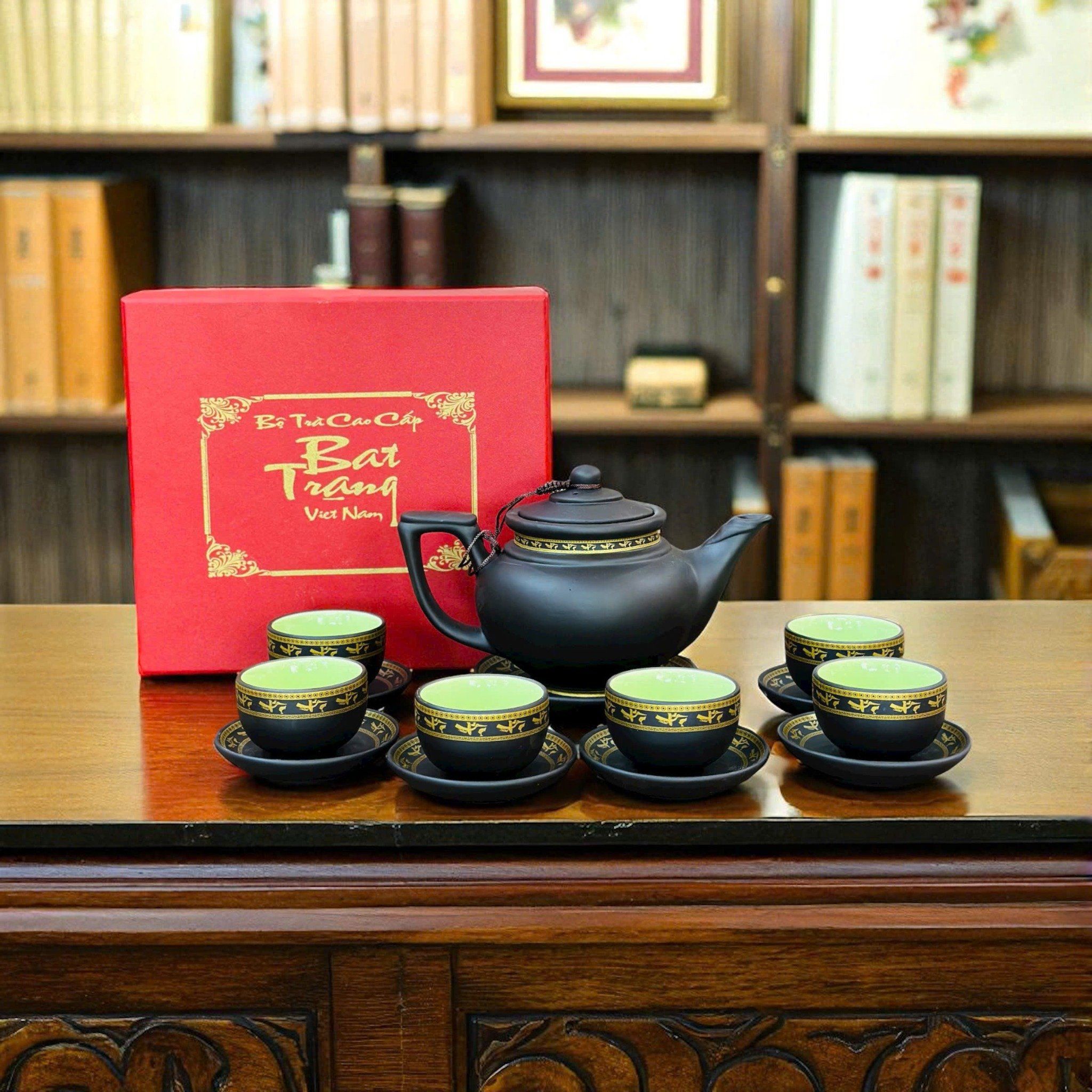  Bộ ấm chén tử sa chim Hạc 450 ml BKCEVN-8262 