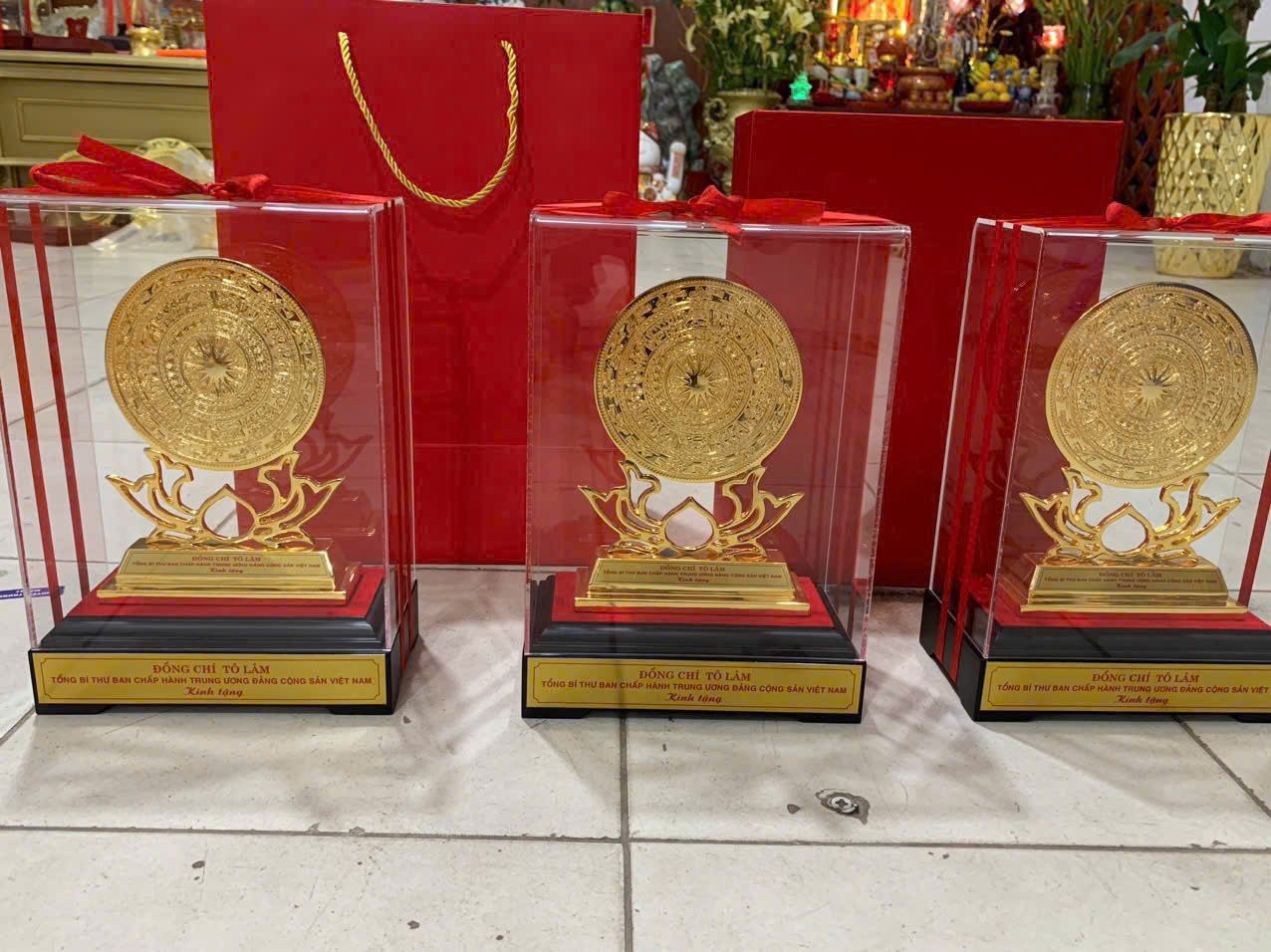  Mặt trống đồng tổng bí thư dát vàng BKMECN-9370 