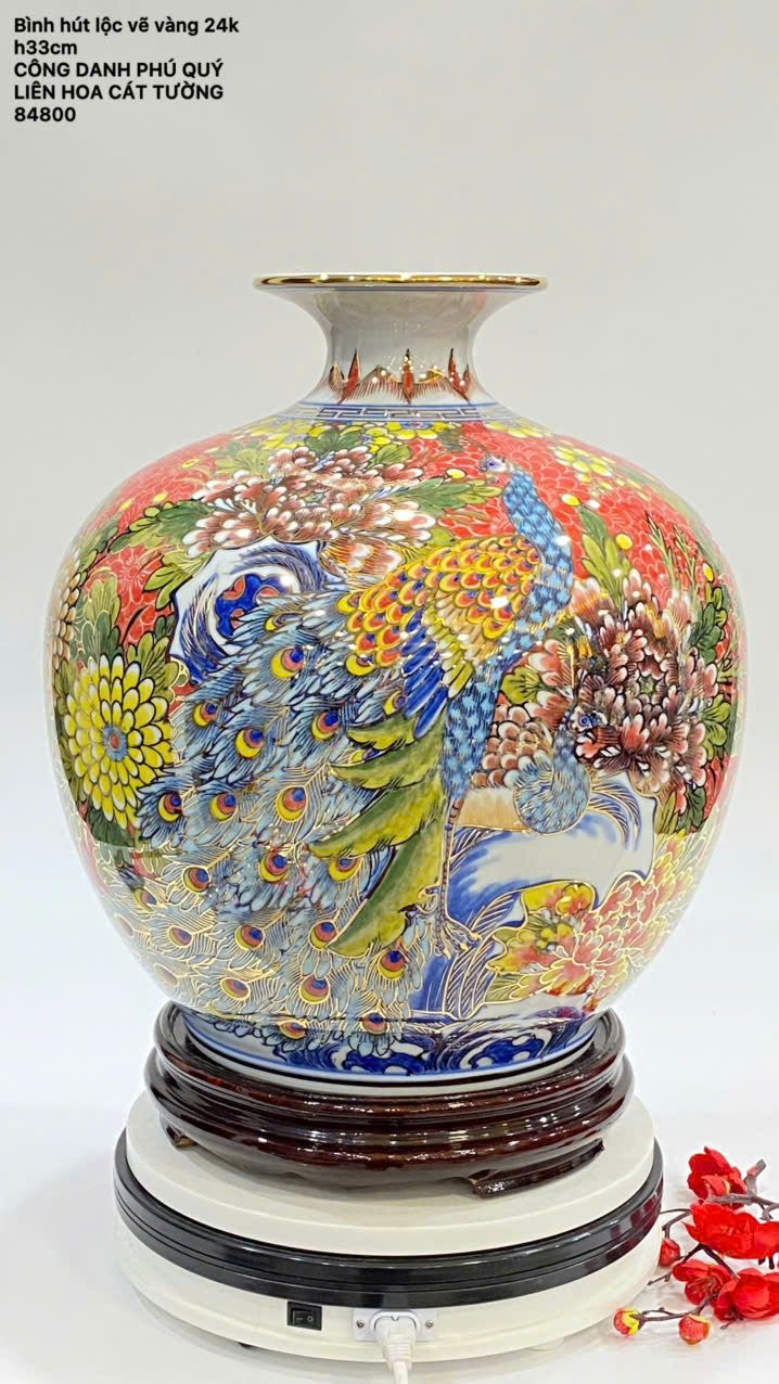  Bình hút lộc Công Danh Phú Quý Liên Hoa Cát Tường BKCECN-9387 