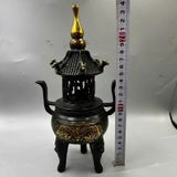  Lư hương rồng đôi mạ đồng BKMECN-9355 